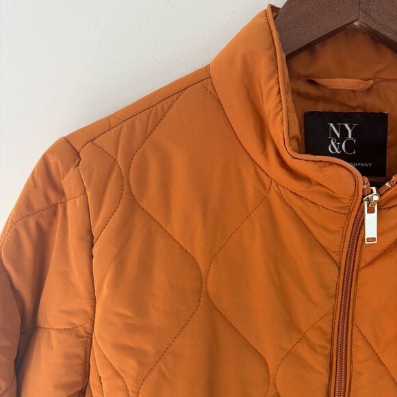 NY&C New York & Company Quilted Zip Jacket – Women’s Small – Burnt Orange - Picture 3 of 11